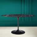 Tulip Eero Saarinen H 73 Oval Table in Marquinia Ceramic Made in Italy - Scarlet