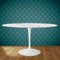 Tulip Table Eero Saarinen H 74 Oval Ceramic Morpheus Made in Italy - Scarlet