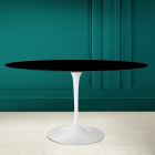 Tulip Table Eero Saarinen H 73 Oval in Absolute Black Ceramic Made in Italy - Scarlet Viadurini