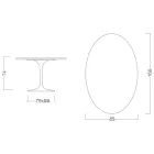 Tulip Table Eero Saarinen H 73 Oval in Ceramic Pietra Grey Made in Italy - Scarlet Viadurini