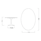 Tulip Table Eero Saarinen H 73 Oval in Ceramic Pietra Grey Made in Italy - Scarlet Viadurini