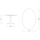 Tulip Table Eero Saarinen H 73 Oval in Ceramic Pietra Grey Made in Italy - Scarlet Viadurini