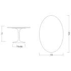 Tulip Table Eero Saarinen H 73 Oval in Ceramic Rem Made in Italy - Scarlet Viadurini