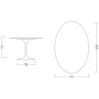 Tulip Table Eero Saarinen H 73 Oval in Rem Ceramic Made in Italy - Scarlet Viadurini