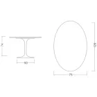 Tulip Table Eero Saarinen H 73 Oval in Ceramic Rem Made in Italy - Scarlet Viadurini
