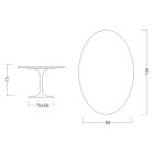 Tulip Table Eero Saarinen H 73 Oval in Sirius Ceramic Made in Italy - Scarlet Viadurini