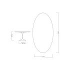 Tulip Table Eero Saarinen H 73 Oval Ceramic Sirius Made in Italy - Scarlet Viadurini