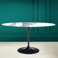Tulip Eero Saarinen H 73 Oval Table Ceramic Statuary Altissimo Made in Italy - Scarlet