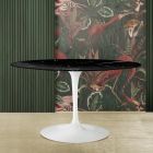 Tulip Table Eero Saarinen H 73 Oval in Black Marquinia Marble Made in Italy - Scarlet Viadurini