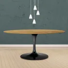 Tulip Table Eero Saarinen H 73 Oval in Natural Oak Made in Italy - Scarlet Viadurini