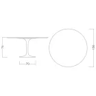 Tulip Table Eero Saarinen H 73 Round in Absolute White Made in Italy - Scarlet Viadurini
