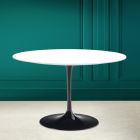 Tulip Table Eero Saarinen H 73 Round in Absolute White Made in Italy - Scarlet Viadurini