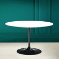 Tulip Table Eero Saarinen H 73 Round in Absolute White Made in Italy - Scarlet