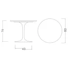 Tulip Table Eero Saarinen H 73 Round in Ceramic Entzo Made in Italy - Scarlet Viadurini