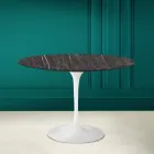 Tulip Table Eero Saarinen H 73 Round Ceramic Noir Desire Made in Italy - Scarlet Viadurini