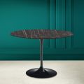Tulip Table Eero Saarinen H 73 Round Ceramic Noir Desire Made in Italy - Scarlet