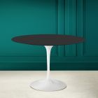 Tulip Table Eero Saarinen H 73 Round in Noir Soft Ceramic Made in Italy - Scarlet Viadurini