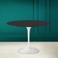 Tulip Eero Saarinen H 73 Round Table in Soft Black Ceramic Made in Italy - Scarlet