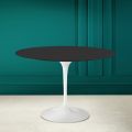 Tulip Table Eero Saarinen H 73 Round in Black Ceramic Soft Made in Italy - Scarlet