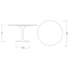 Tulip Table Eero Saarinen H 73 Round Ceramic Rem Made in Italy - Scarlet Viadurini