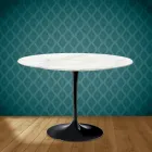 Tulip Table Eero Saarinen H 73 Round Ceramic Rem Made in Italy - Scarlet Viadurini