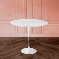 Tulip Eero Saarinen Round Table in White Liquid Laminate H 73 Made in Italy - Scarlet