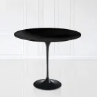 Eero Saarinen H 73 Round Tulip Table in Black Liquid Laminate Made in Italy - Scarlet Viadurini