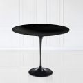 Tulip Eero Saarinen Round Table in Black Liquid Laminate H 73 Made in Italy - Scarlet