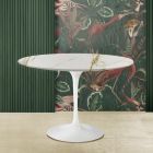 Tulip Table Eero Saarinen H 73 Round in Gold Caracatta Marble Made in Italy - Scarlet Viadurini