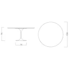 Tulip Table Eero Saarinen H 73 Round in Absolute Black Made in Italy - Scarlet Viadurini