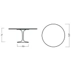 Tulip Table Eero Saarinen H 73 Round in Oak Stained Moka Made in Italy - Scarlet Viadurini