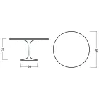 Eero Saarinen Tulip Table H 73 Round in Oak Stained Light Walnut Made in Italy - Scarlet Viadurini