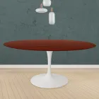 Eero Saarinen Tulip Table H 73 Round in Rosewood Stained Oak Made in Italy - Scarlet Viadurini