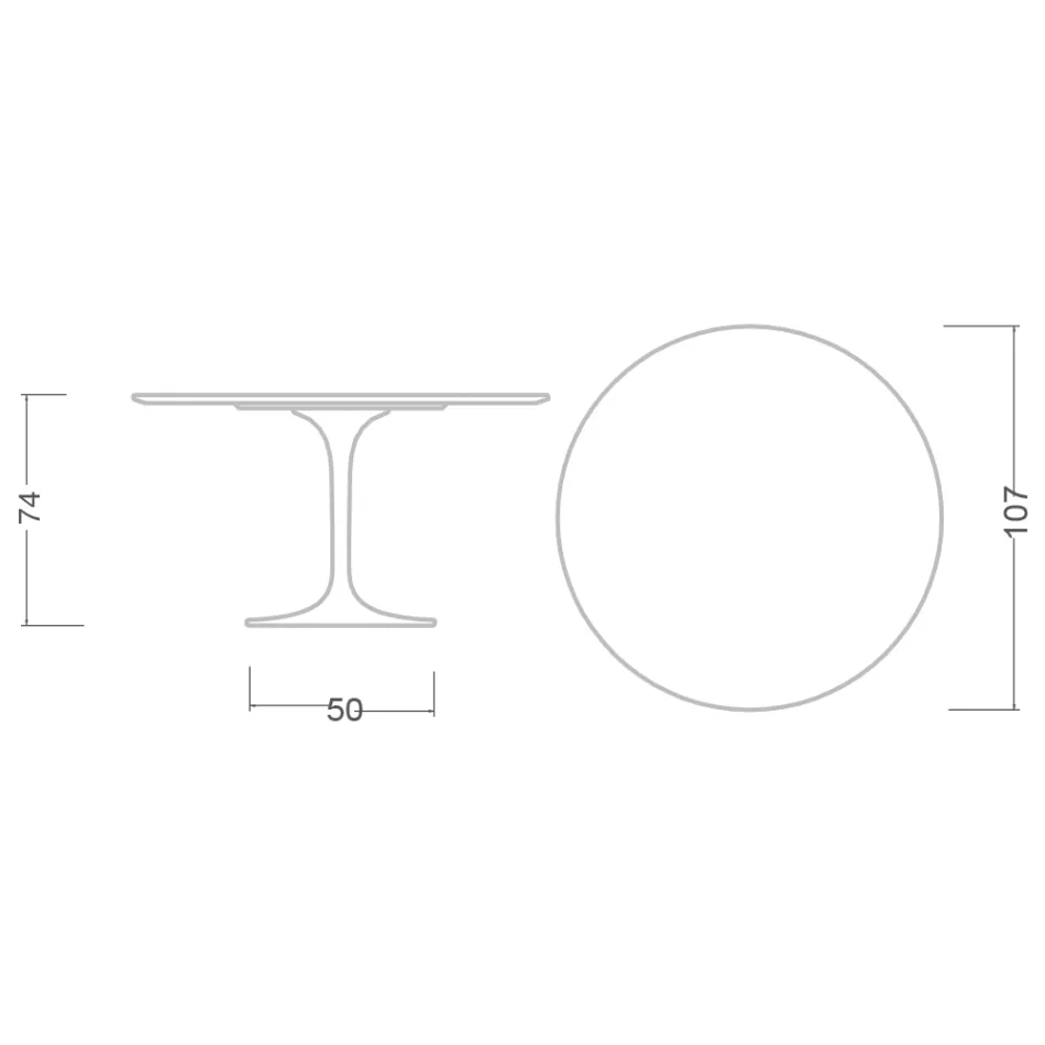 Eero Saarinen Tulip Table H 74 with Black Liquid Laminate Top Made in Italy - Scarlet Viadurini