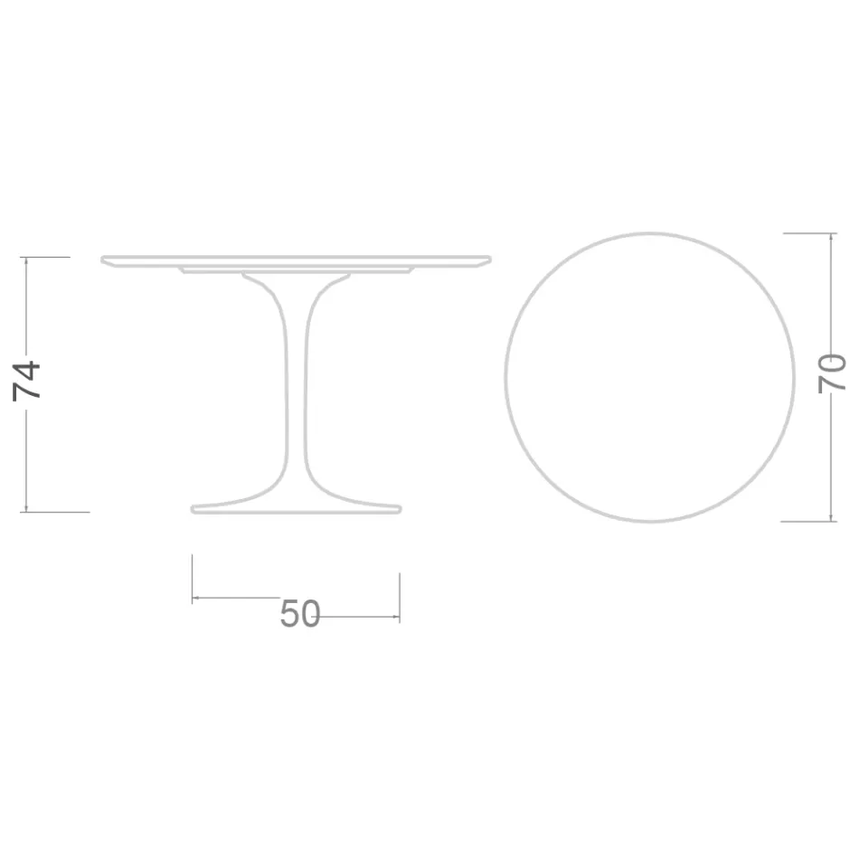 Eero Saarinen Tulip Table H 74 with Black Liquid Laminate Top Made in Italy - Scarlet Viadurini