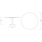 Eero Saarinen Tulip Table H 74 with White Liquid Laminate MDF Top - Scarlet Viadurini