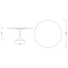 Eero Saarinen Tulip Table H 74 with Black Liquid Laminate MDF Top - Scarlet Viadurini