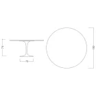 Eero Saarinen Tulip Table H 74 with Black Liquid Laminate MDF Top - Scarlet Viadurini