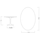 Eero Saarinen Tulip Table H 74 with Oval Top in Arabescato Marble Made in Italy - Scarlet Viadurini
