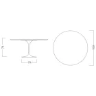 Eero Saarinen Tulip Table H 74 with Round Top in Carrara Statuarietto Marble - Scarlet Viadurini