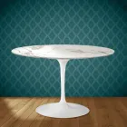 Eero Saarinen Tulip Table H 74 in Aura 22 Ceramic Made in Italy - Scarlet Viadurini