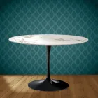 Eero Saarinen Tulip Table H 74 in Aura 22 Ceramic Made in Italy - Scarlet Viadurini