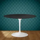 Eero Saarinen Tulip Table H 74 in Domoos Ceramic Made in Italy - Scarlet Viadurini