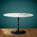 Eero Saarinen Tulip Table H 74 in Polished Ceramic Made in Italy - Scarlet