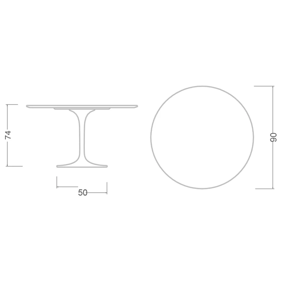 Eero Saarinen Tulip Table H 74 in Marmorio Ceramic Made in Italy - Scarlet Viadurini