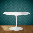 Eero Saarinen Tulip Table H 74 in Salina Ceramic Made in Italy - Scarlet Viadurini