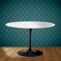 Eero Saarinen Tulip Table H 74 in Salina Ceramic Made in Italy - Scarlet