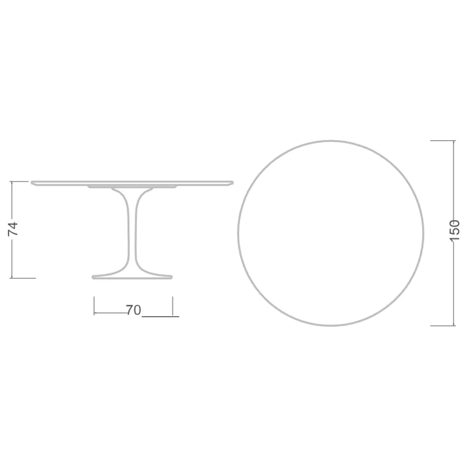 Tulip Table Eero Saarinen H 74 in Arabescato Marble Made in Italy - Scarlet Viadurini