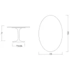Eero Saarinen Tulip Table H 74 Oval in Marmorio Ceramic Made in Italy - Scarlet Viadurini
