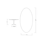 Eero Saarinen Tulip Table H 74 Oval in Salina Ceramic Made in Italy - Scarlet Viadurini